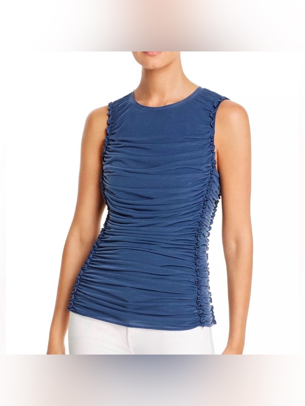 ✨Kobi Halperin Sariyah‎ Ruched Blue Sleeveless Top XS Designer✨